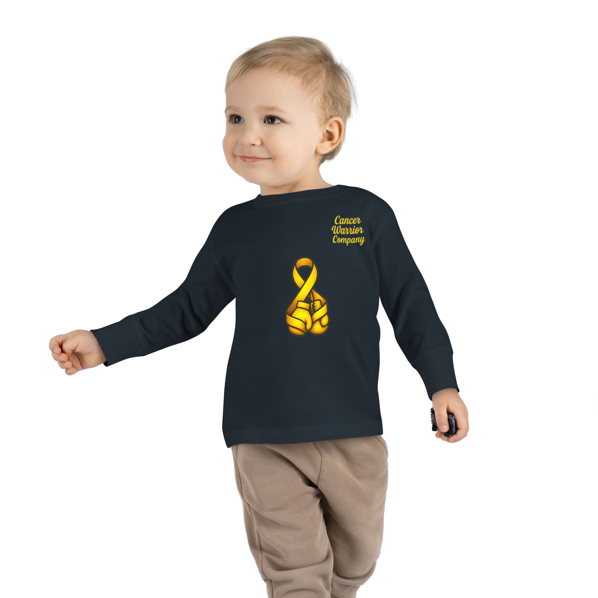 Toddler - Cancer Warrior Company - Boxing Gloves Long Sleeve Tee