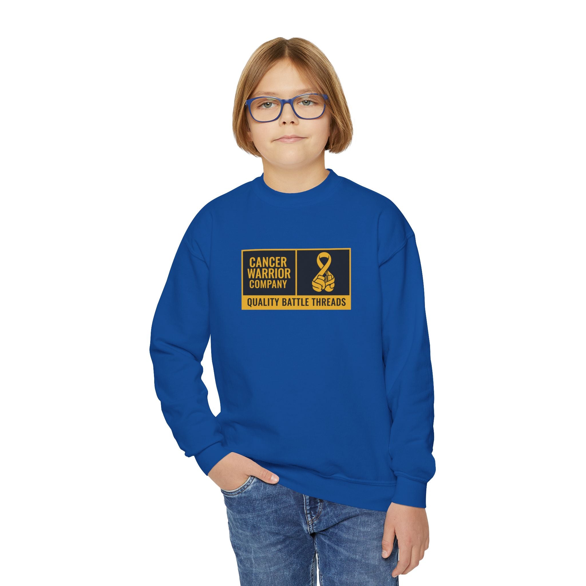 Youth - Cancer Warrior Company - Label Logo Crewneck Sweatshirt