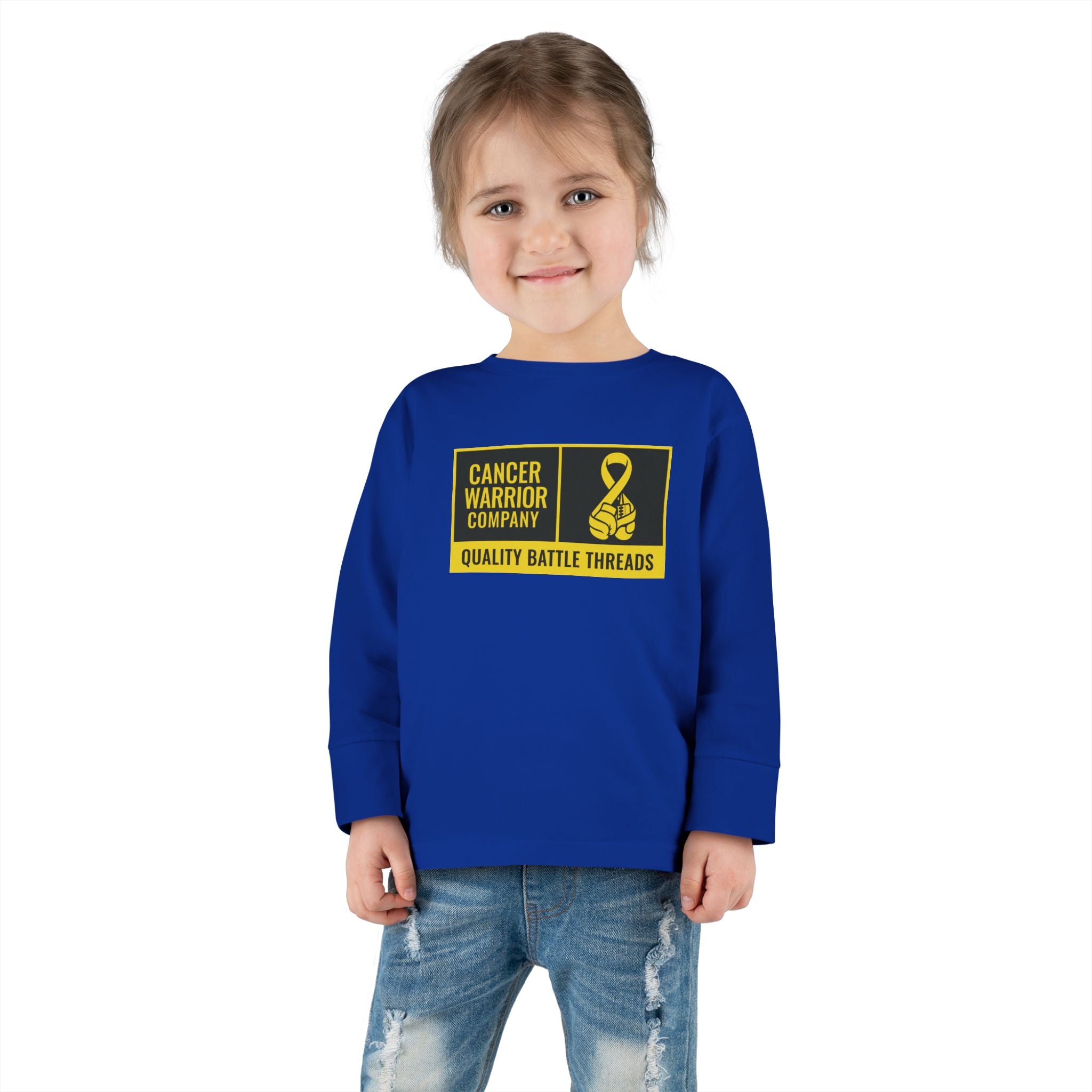 Toddler - Cancer Warrior Company - Label Logo Long Sleeve Tee
