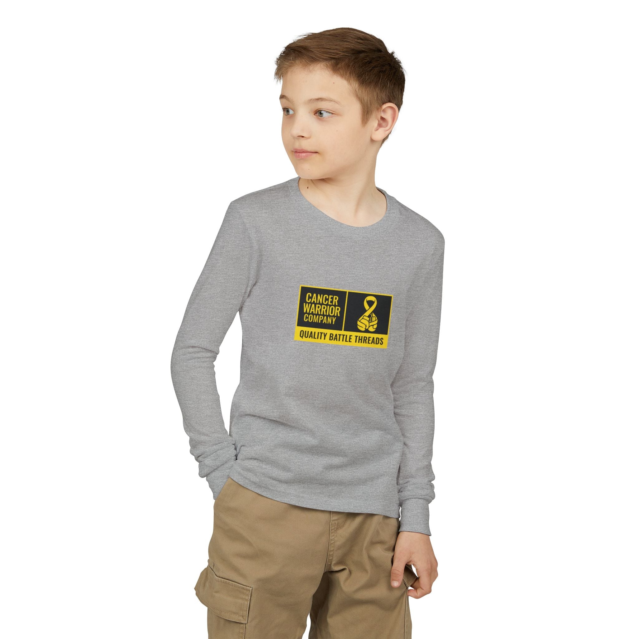 Youth - Cancer Warrior Company - Label Logo Long Sleeve Tee