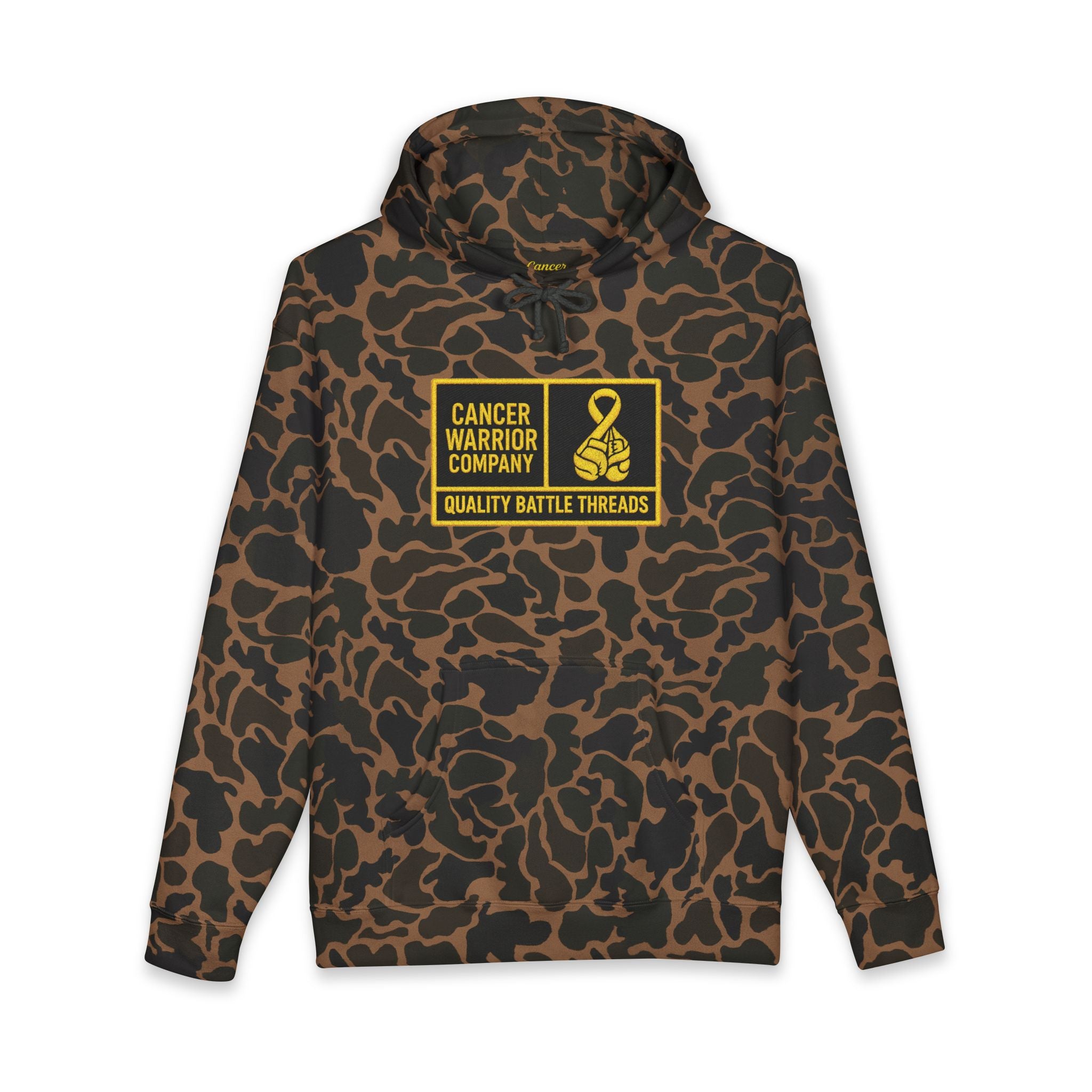 Adult (Unisex) - Cancer Warrior Company - Heavy Weight Camo Battle Hoodie