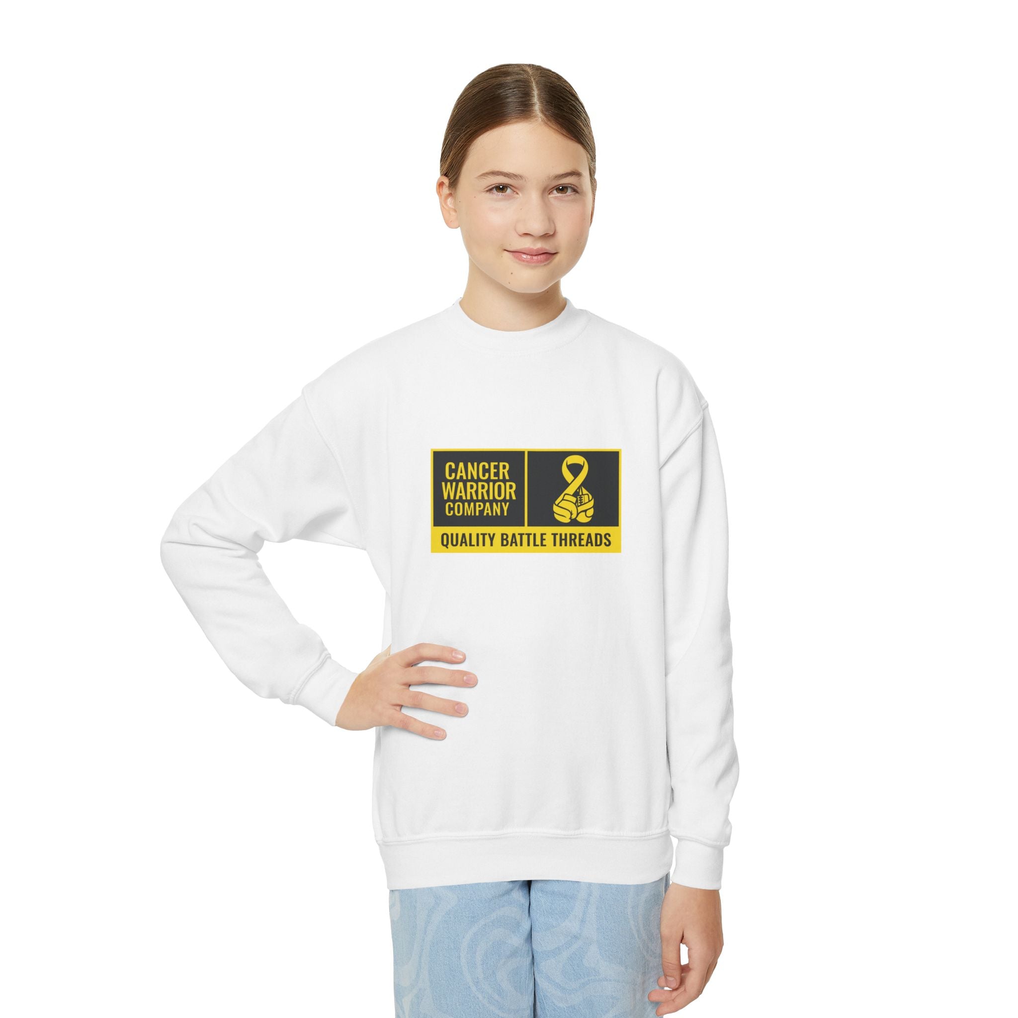 Youth - Cancer Warrior Company - Label Logo Crewneck Sweatshirt