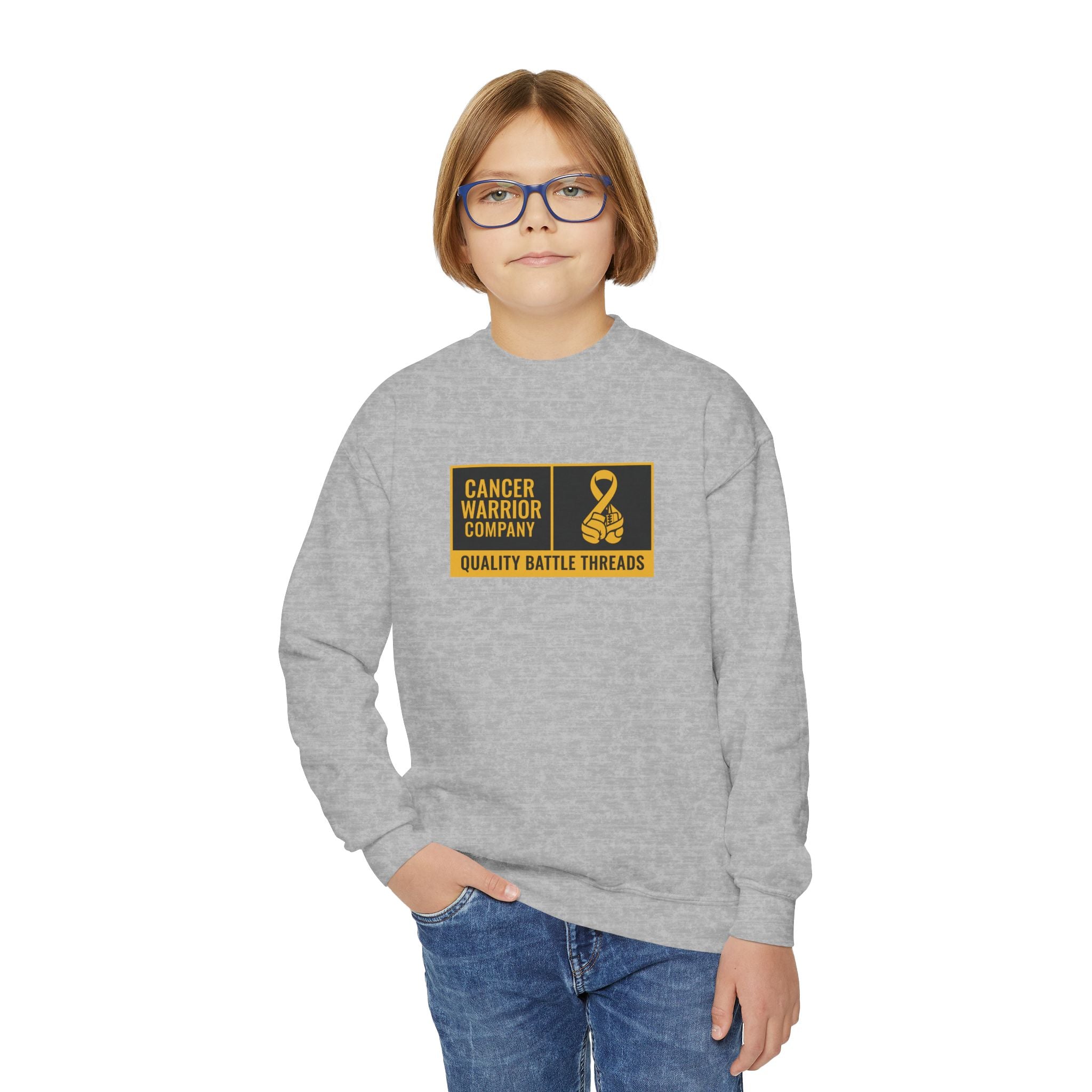 Youth - Cancer Warrior Company - Label Logo Crewneck Sweatshirt