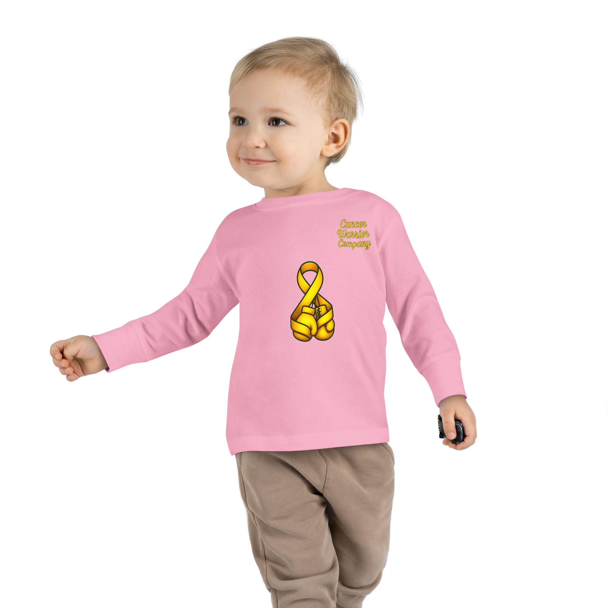 Toddler - Cancer Warrior Company - Boxing Gloves Long Sleeve Tee
