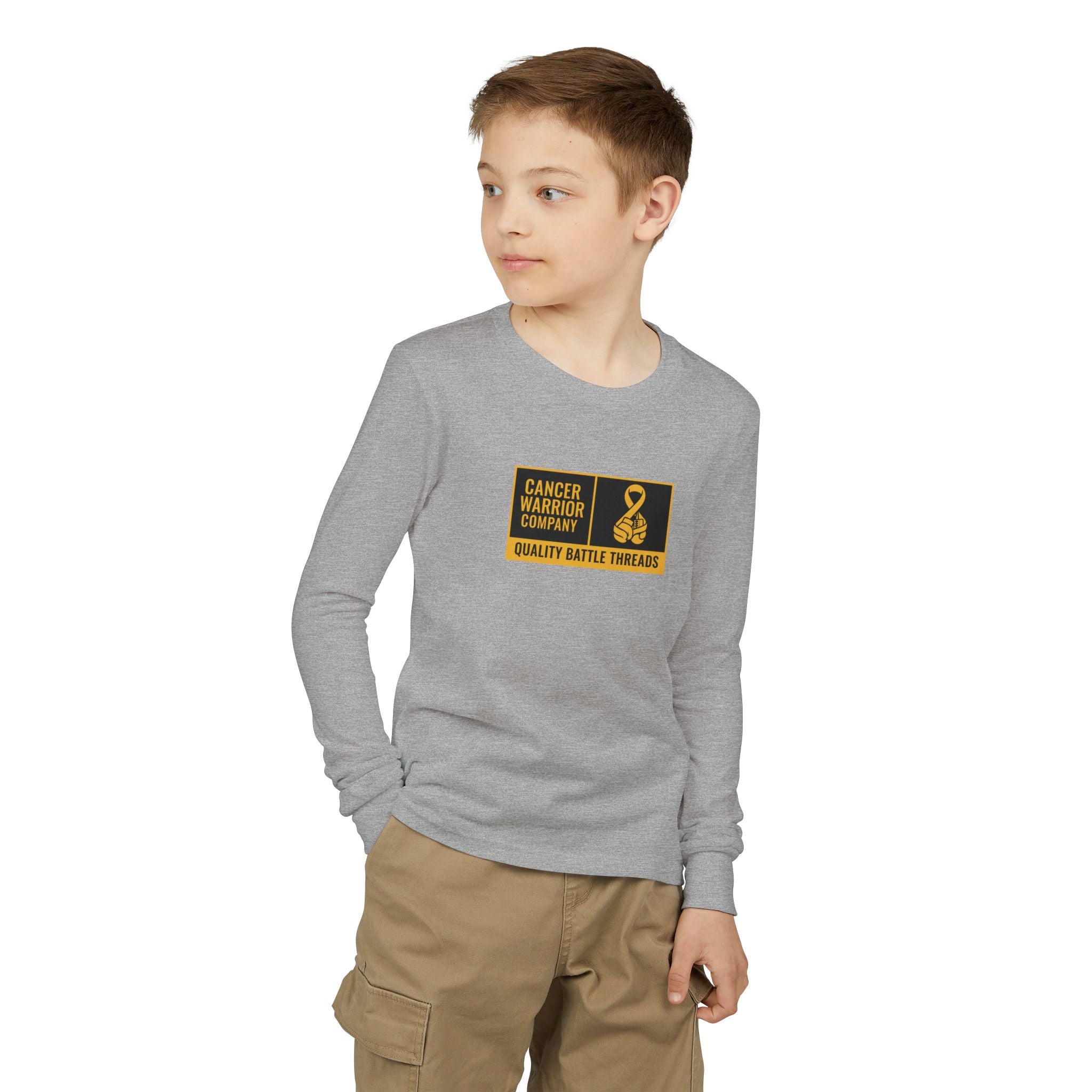 Youth - Cancer Warrior Company - Label Logo Long Sleeve Tee