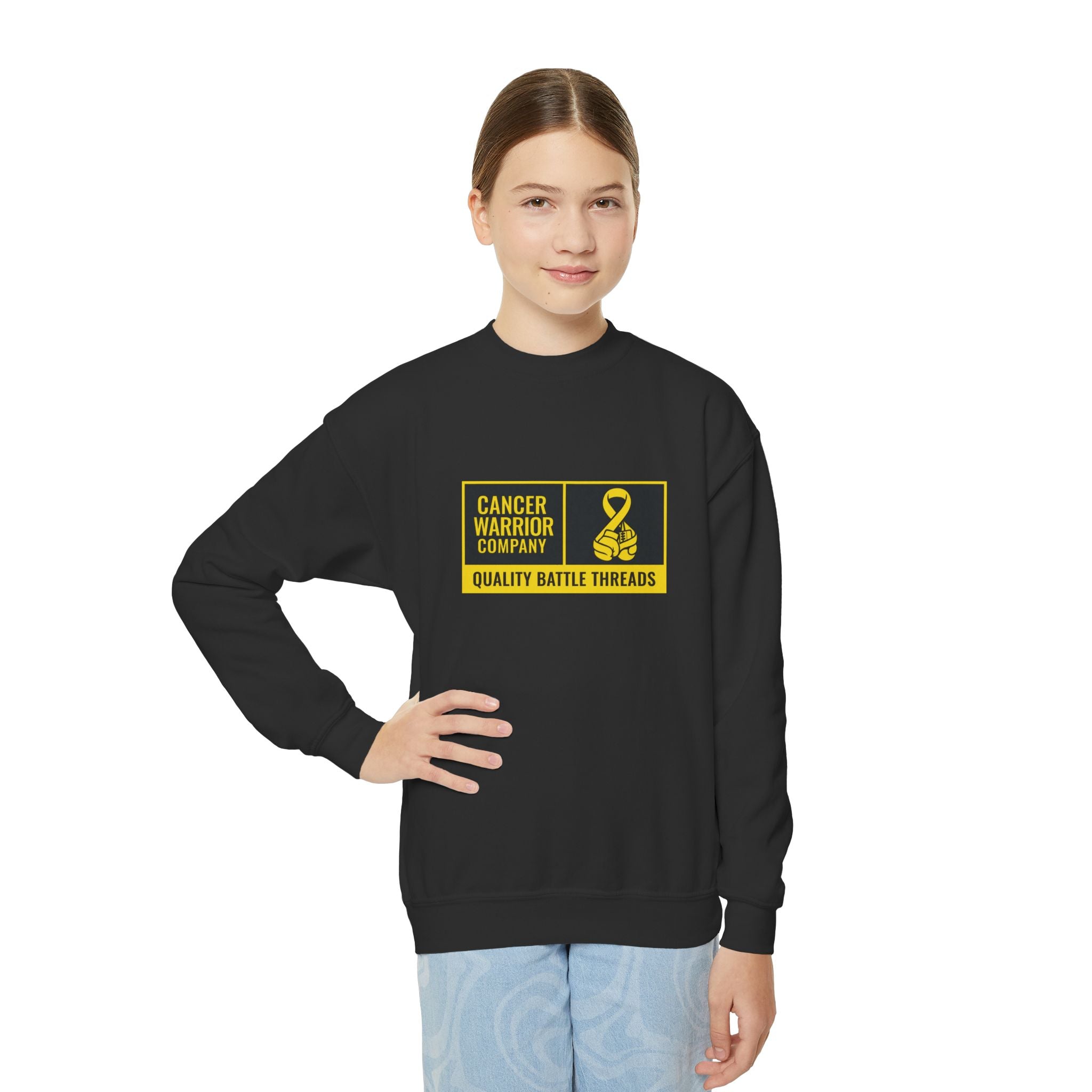 Youth - Cancer Warrior Company - Label Logo Crewneck Sweatshirt