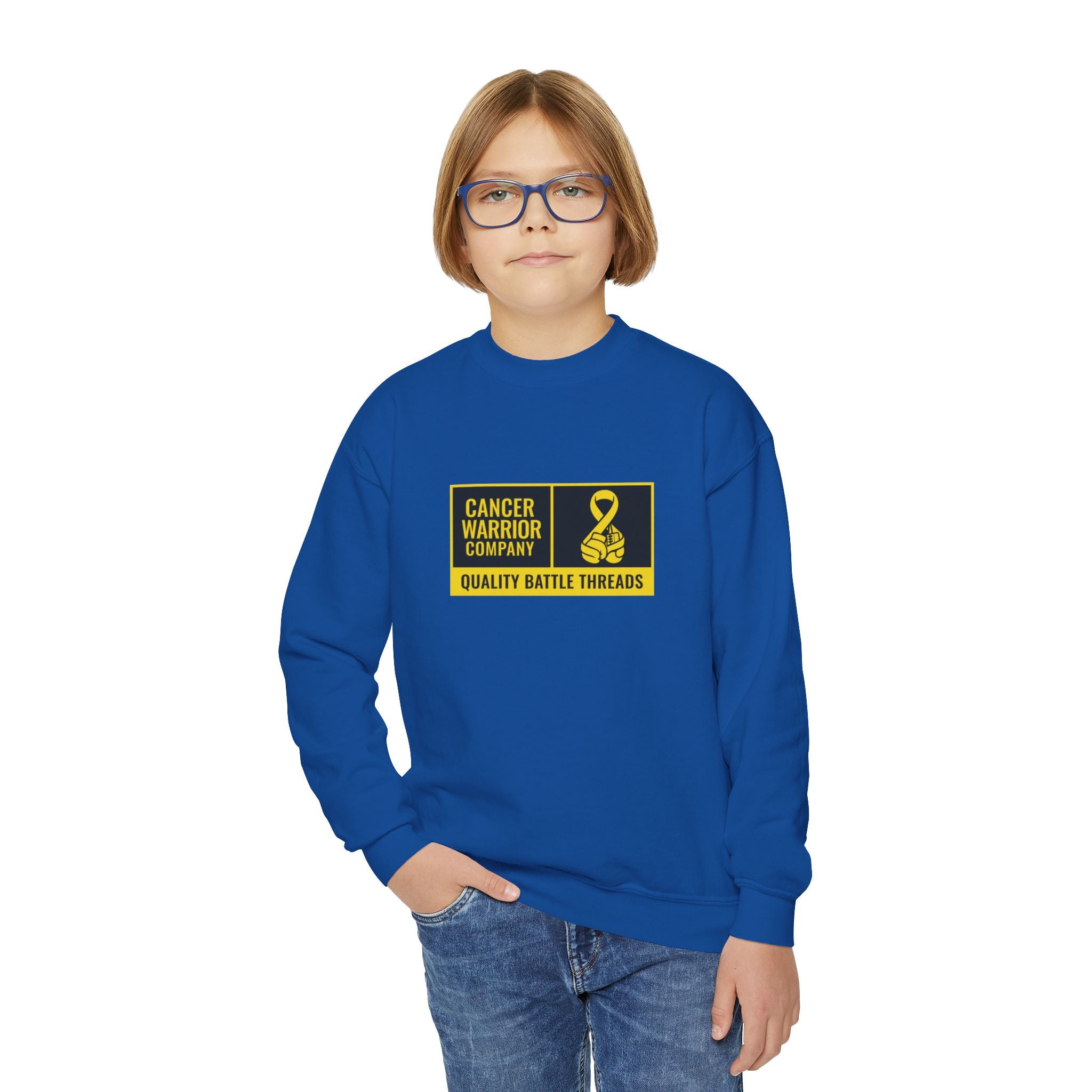 Youth - Cancer Warrior Company - Label Logo Crewneck Sweatshirt