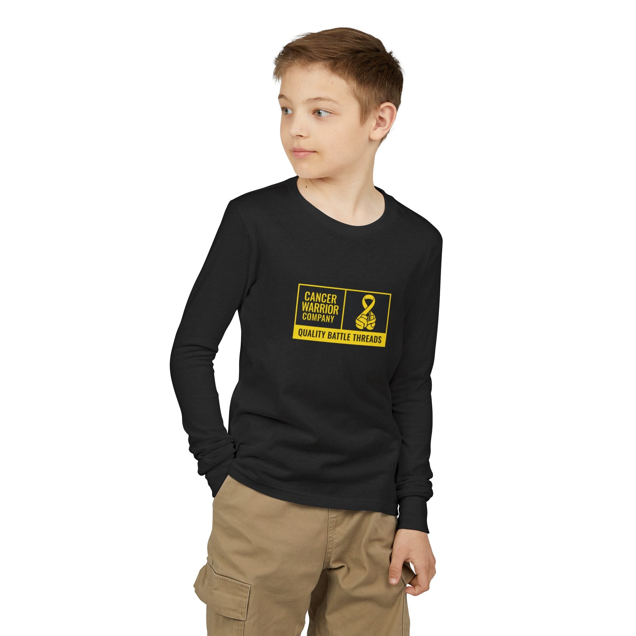 Youth - Cancer Warrior Company - Label Logo Long Sleeve Tee