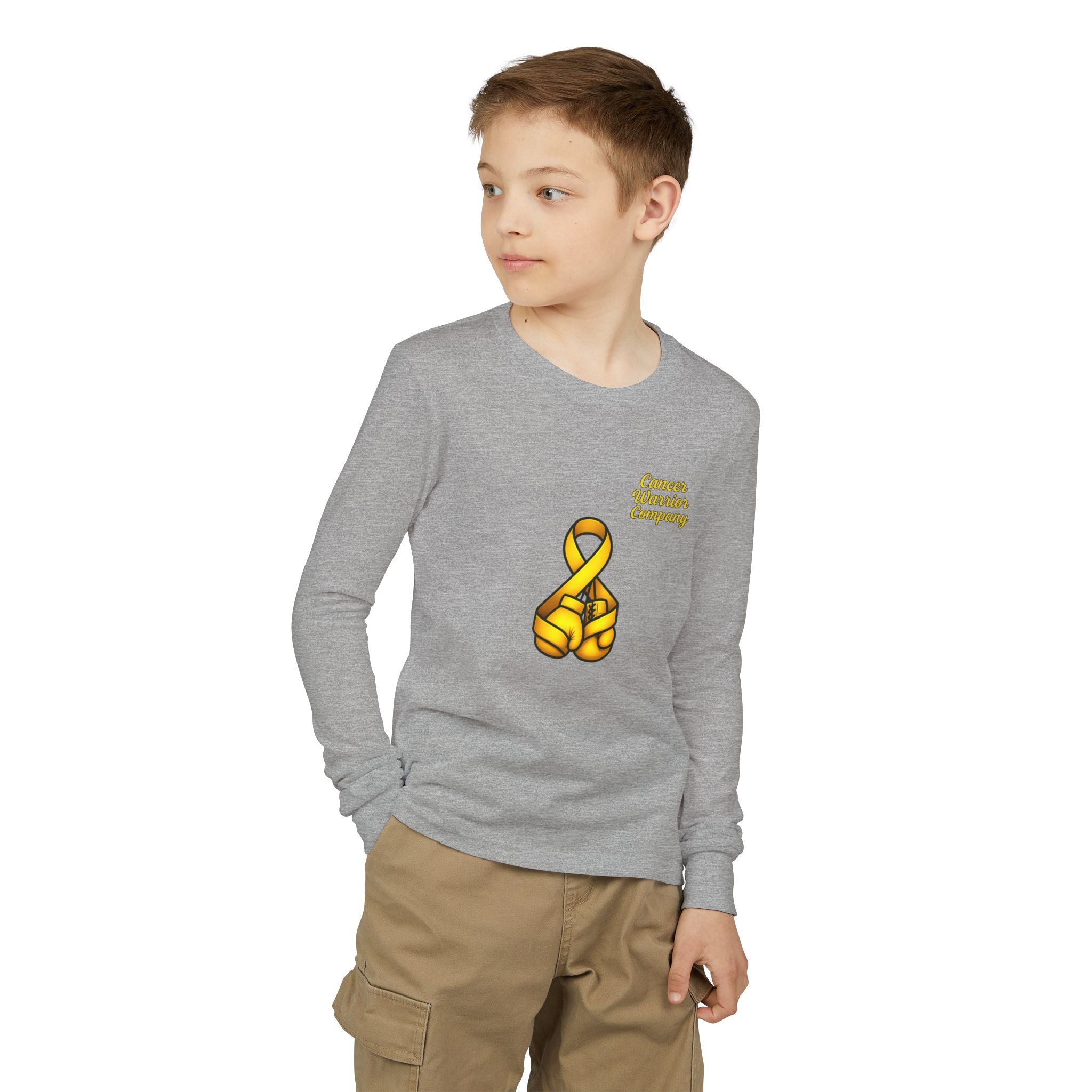 Youth - Cancer Warrior Company - Boxing Gloves Long Sleeve Tee