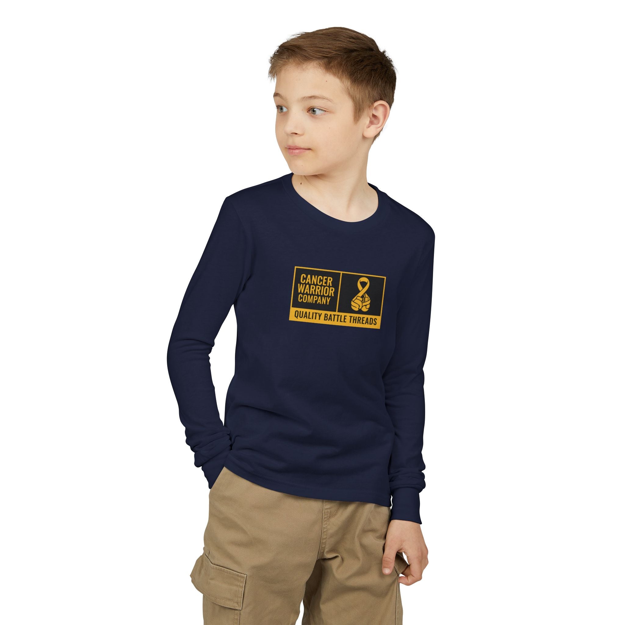 Youth - Cancer Warrior Company - Label Logo Long Sleeve Tee