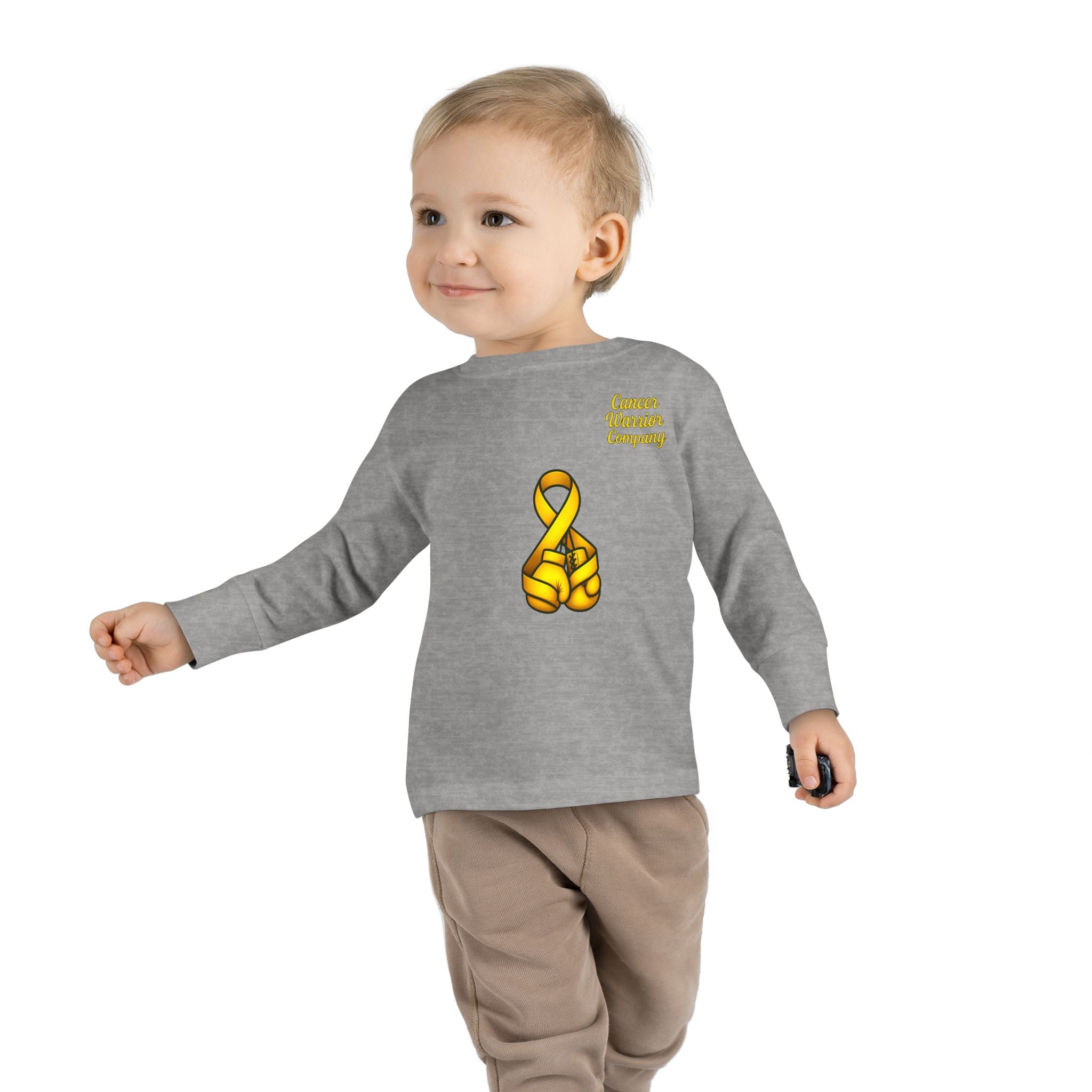 Toddler - Cancer Warrior Company - Boxing Gloves Long Sleeve Tee