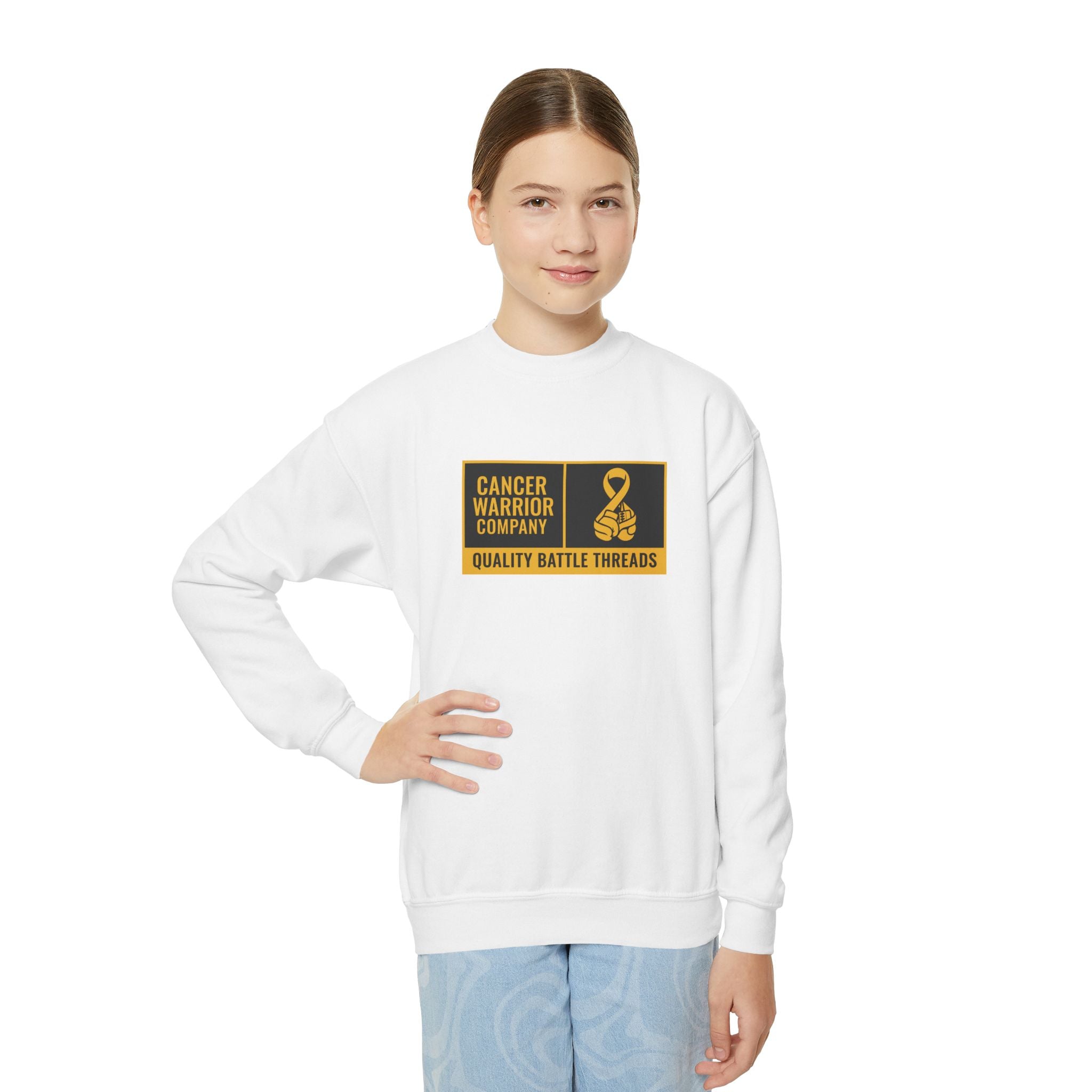 Youth - Cancer Warrior Company - Label Logo Crewneck Sweatshirt