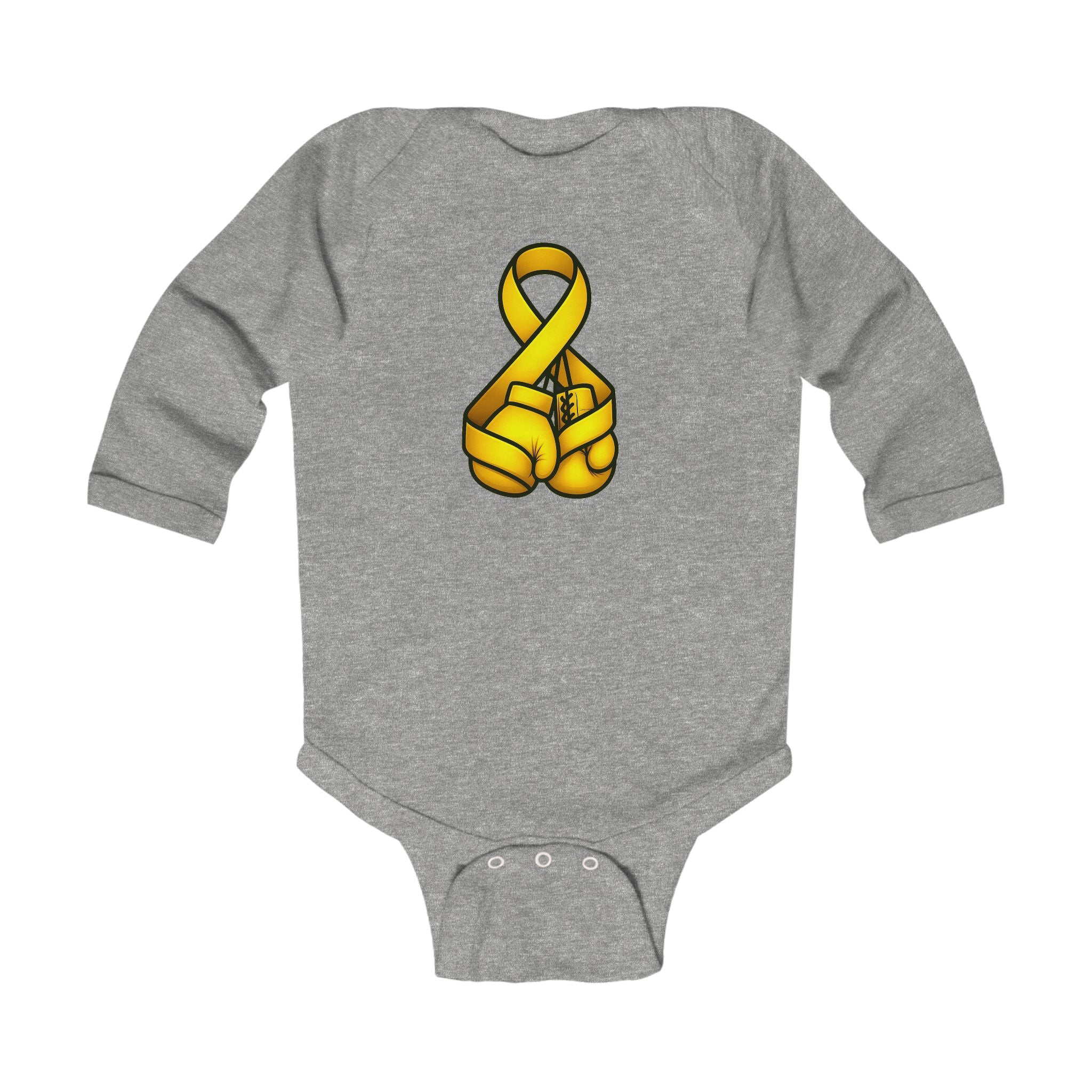 Infant - Cancer Warrior Company - Boxing Gloves Long Sleeve Bodysuit