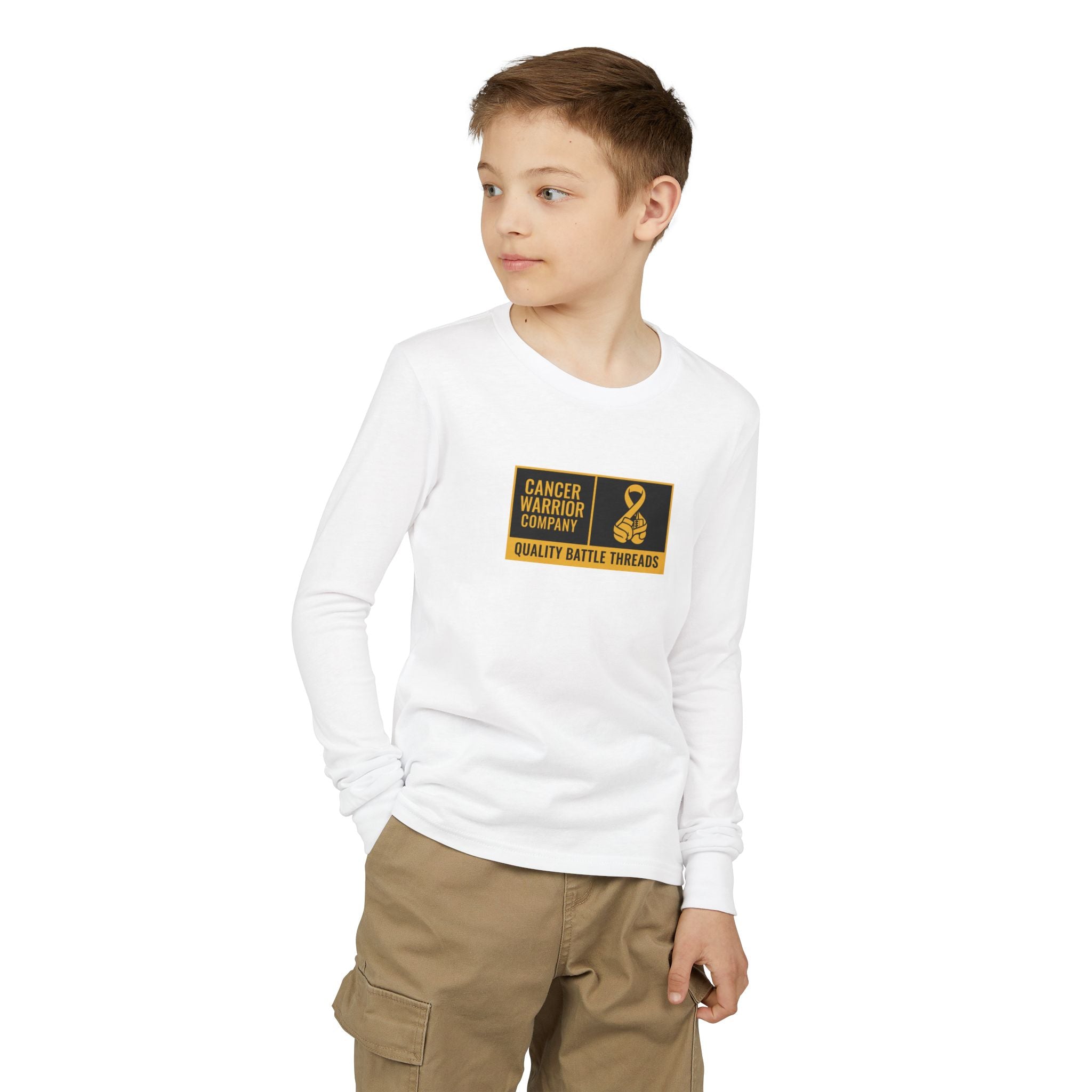Youth - Cancer Warrior Company - Label Logo Long Sleeve Tee