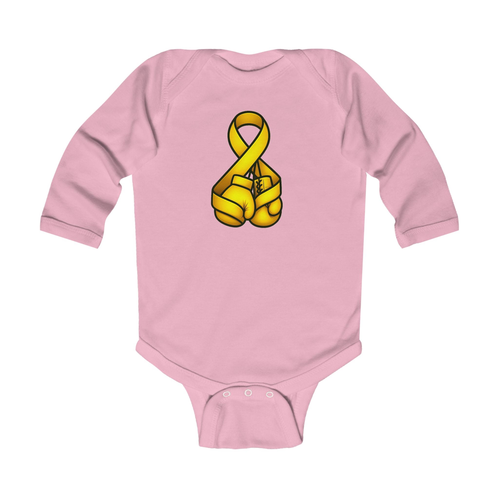 Infant - Cancer Warrior Company - Boxing Gloves Long Sleeve Bodysuit