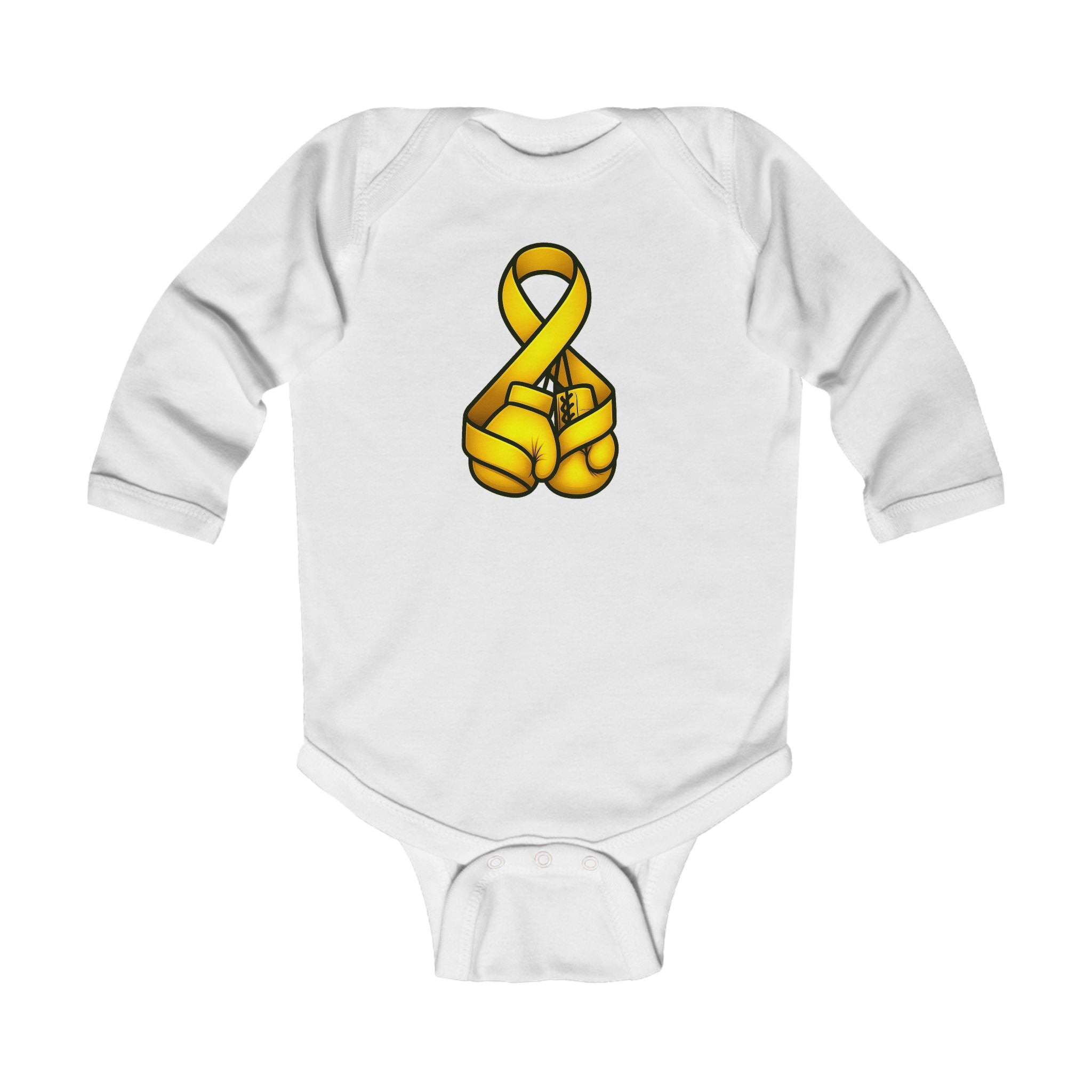 Infant - Cancer Warrior Company - Boxing Gloves Long Sleeve Bodysuit