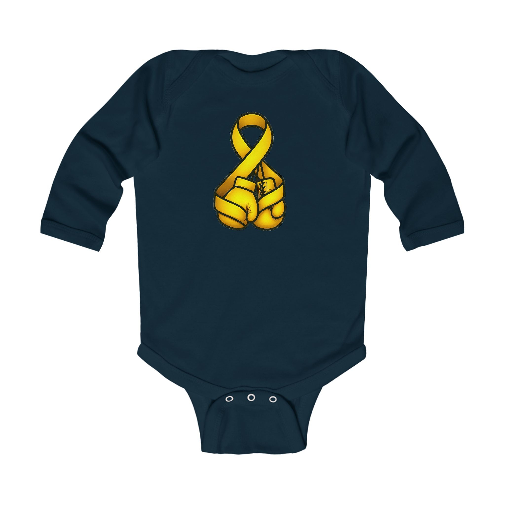 Infant - Cancer Warrior Company - Boxing Gloves Long Sleeve Bodysuit