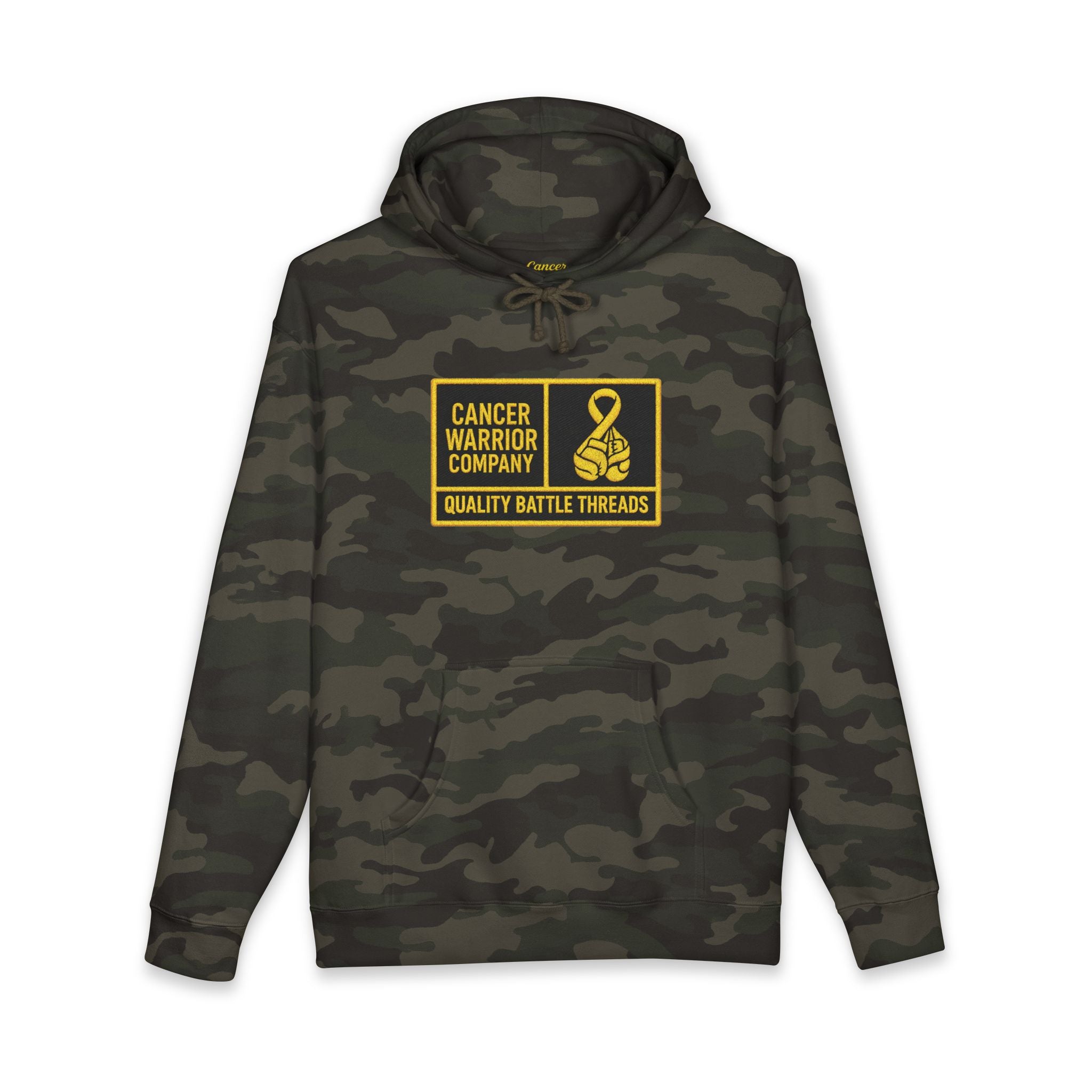 Adult (Unisex) - Cancer Warrior Company - Heavy Weight Camo Battle Hoodie