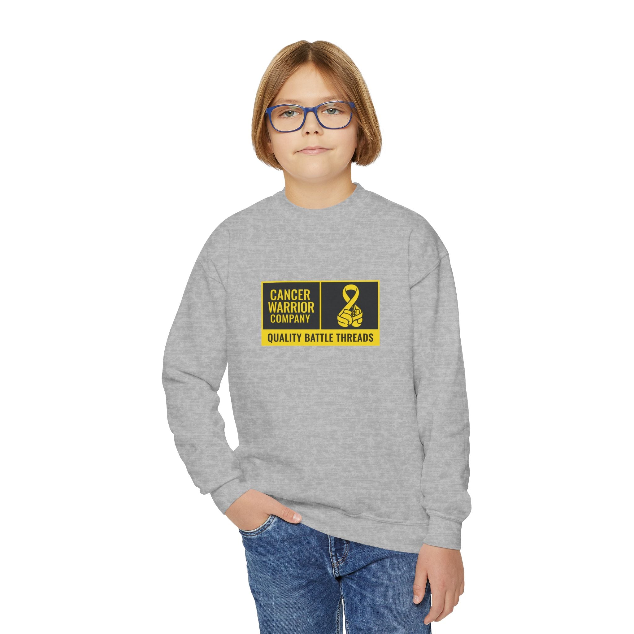 Youth - Cancer Warrior Company - Label Logo Crewneck Sweatshirt