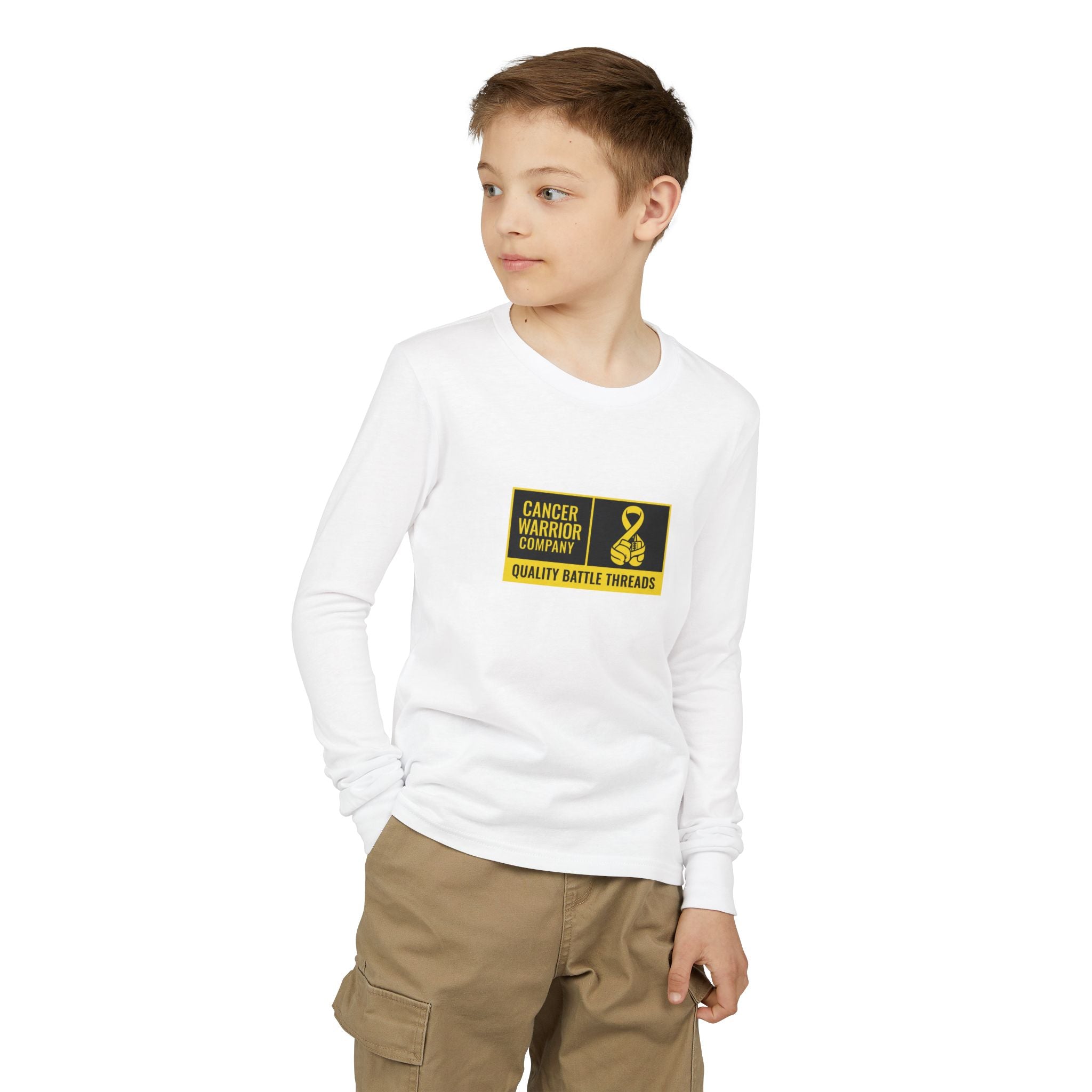 Youth - Cancer Warrior Company - Label Logo Long Sleeve Tee